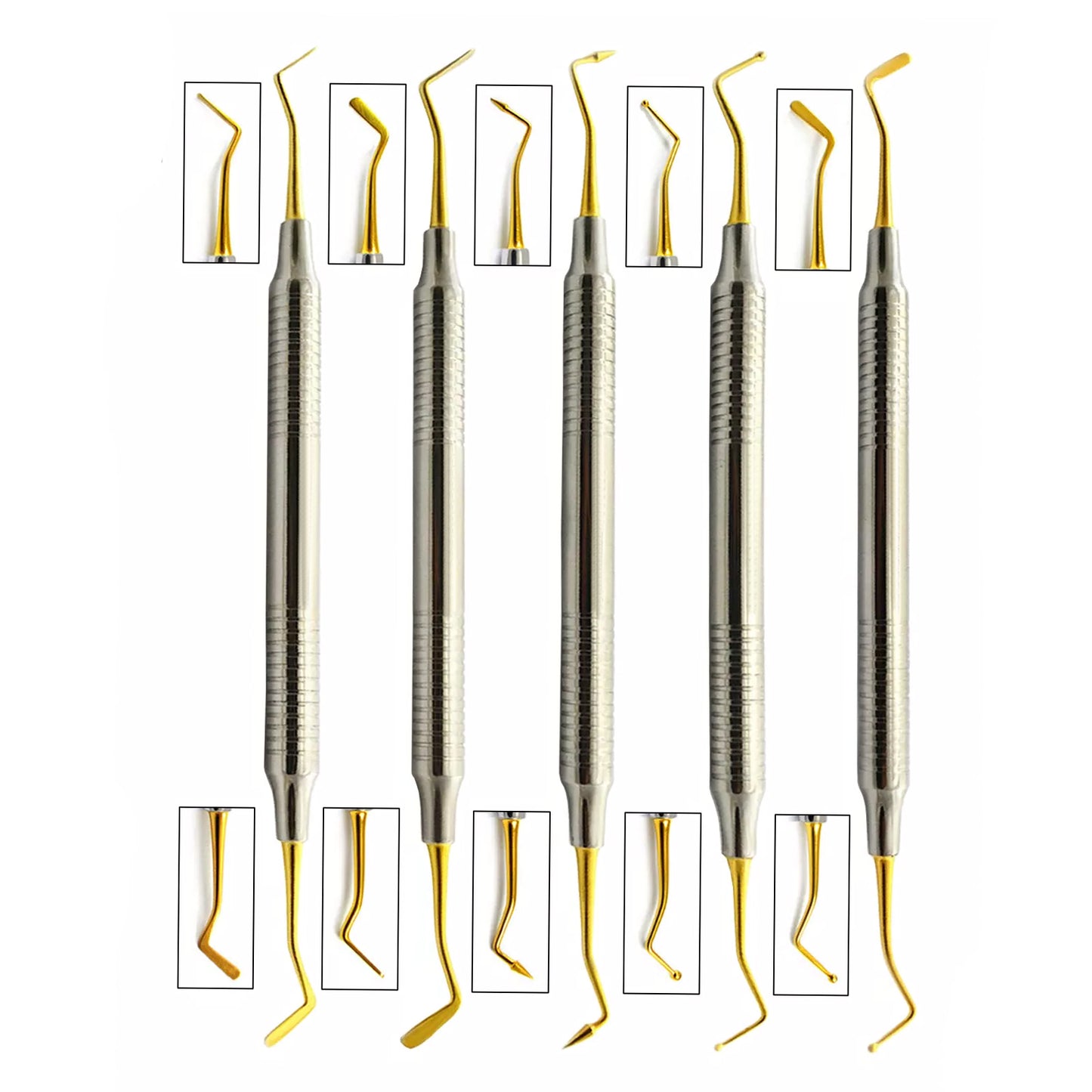 dental komposit füllung instrumente set of 5 Hollow Gold