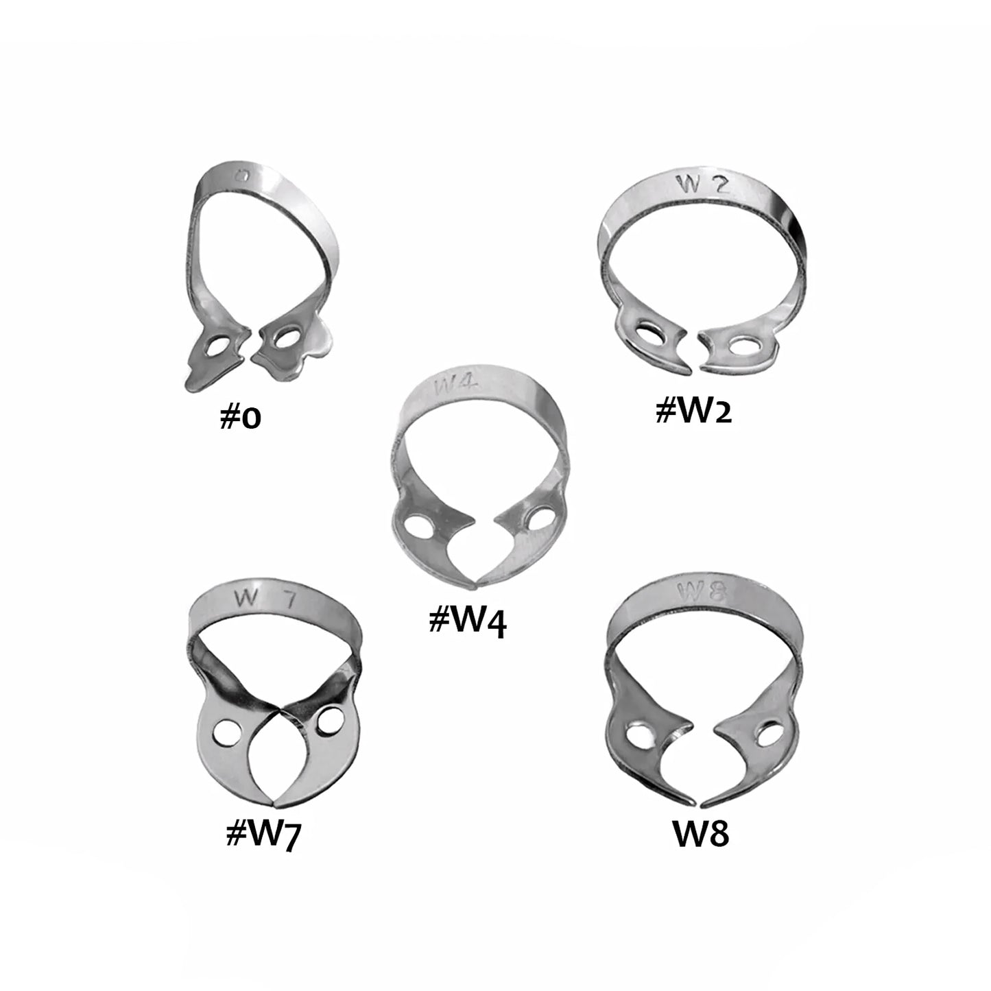 dental Wingless Rubber Dam Clamps set of 5