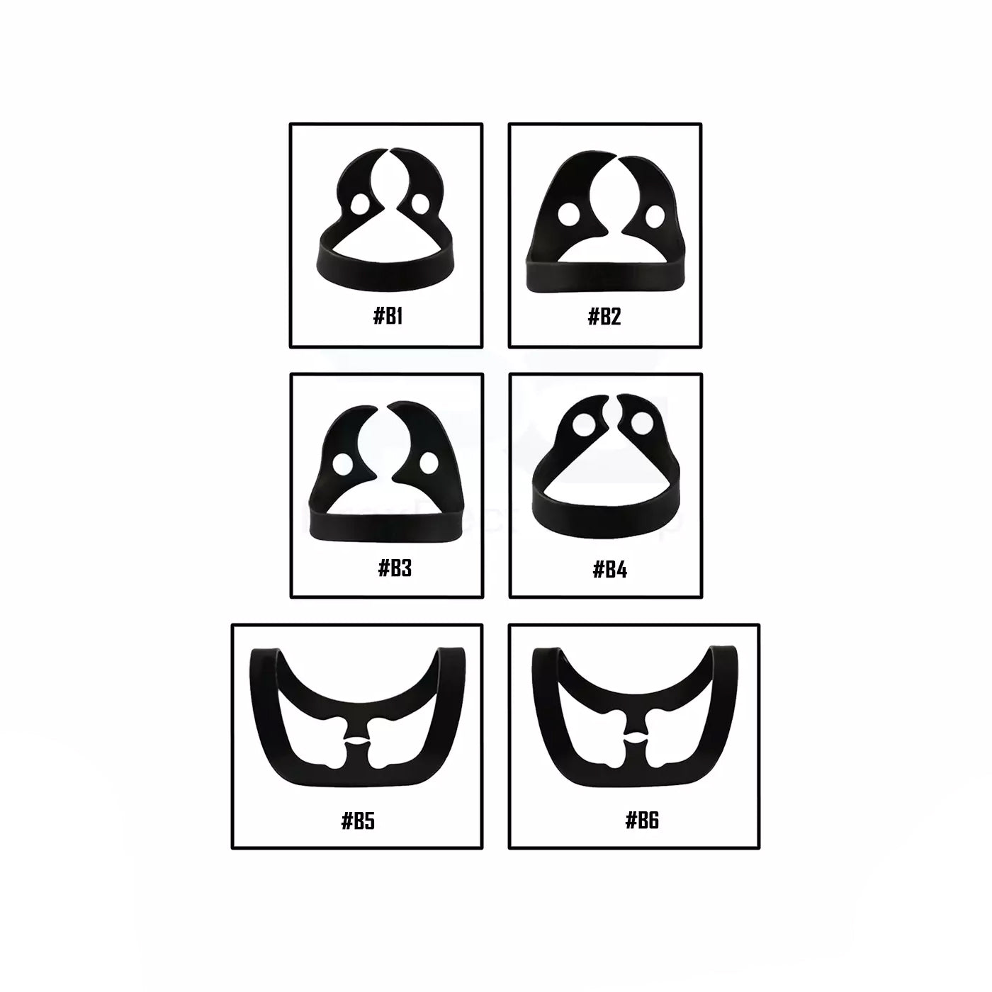 dental Rubber Dam Brinker Clamps set of 6 Black