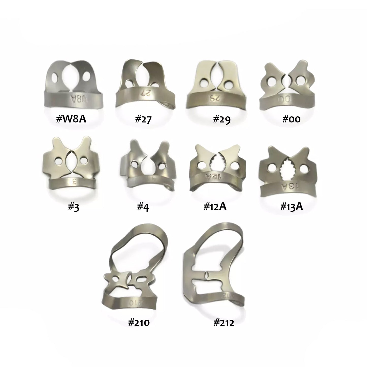 dental Rubber Dam Clamps set of 10