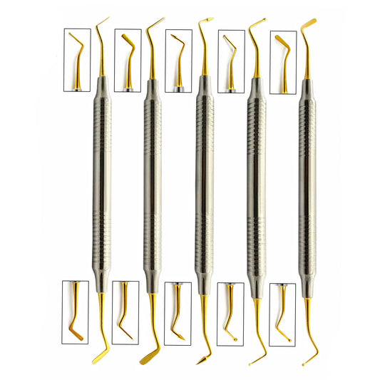 dental komposit füllung instrumente set of 5 Hollow Gold