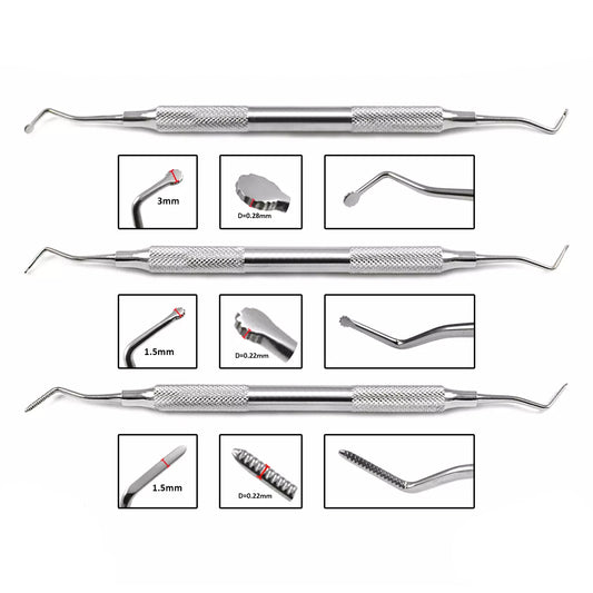 dental Retraction Cord Packer Gingival set of 3