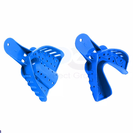dental Impression Trays Upper & Lower Medium Plastic Blue