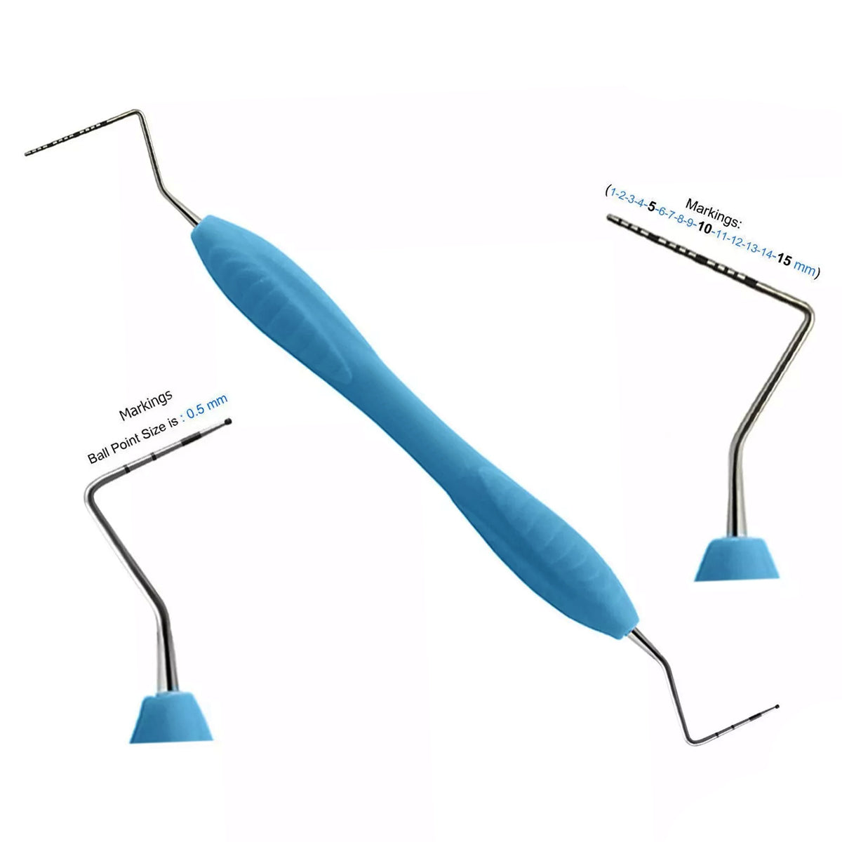 dental Periodontal UNC15/Who sonde - Blue Silicone Handle