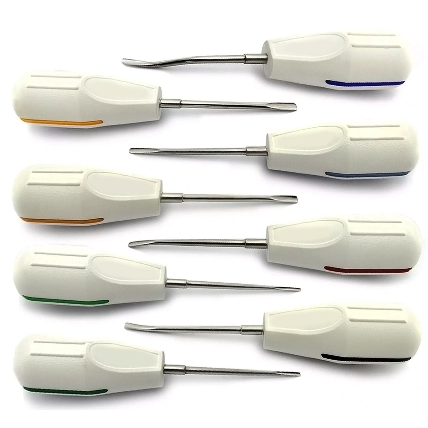 dental luxierend Elevators set of 8 White Plastic Handle