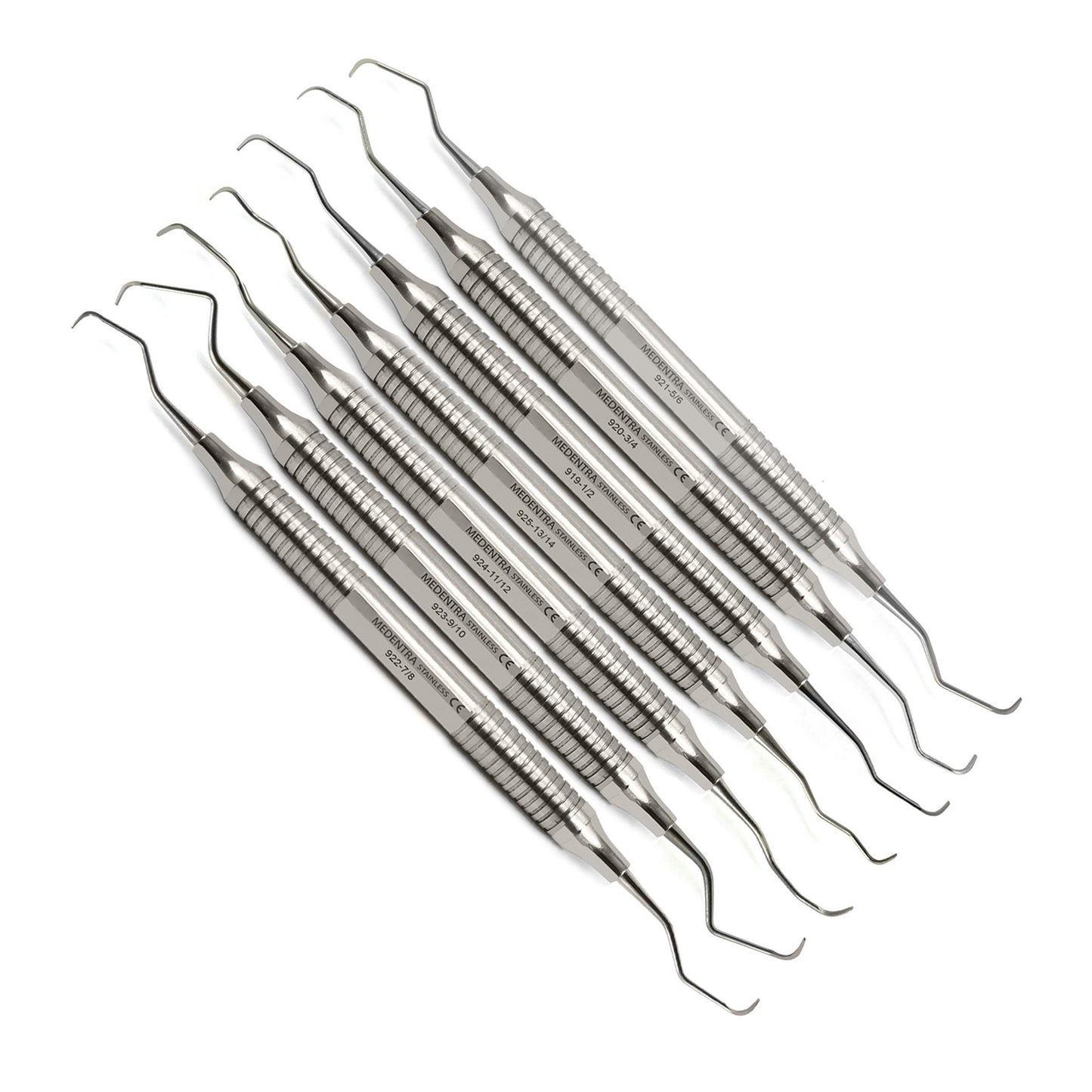 dental Gracey Curettes - set of 7 - Hollow Handle