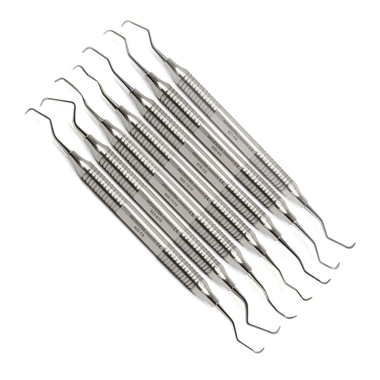 dental Gracey Curettes - set of 7 - Hollow Handle